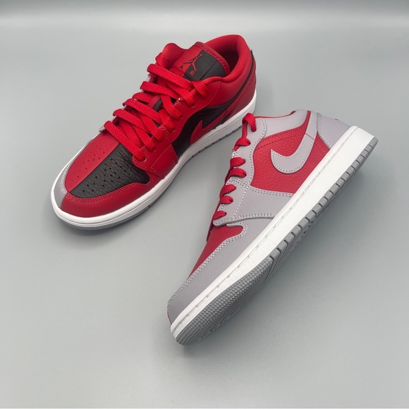 New Nike Air Jordan 1 Low SE Gym Red/Black/White/Cement Grey #Women's - Picture 8 of 16